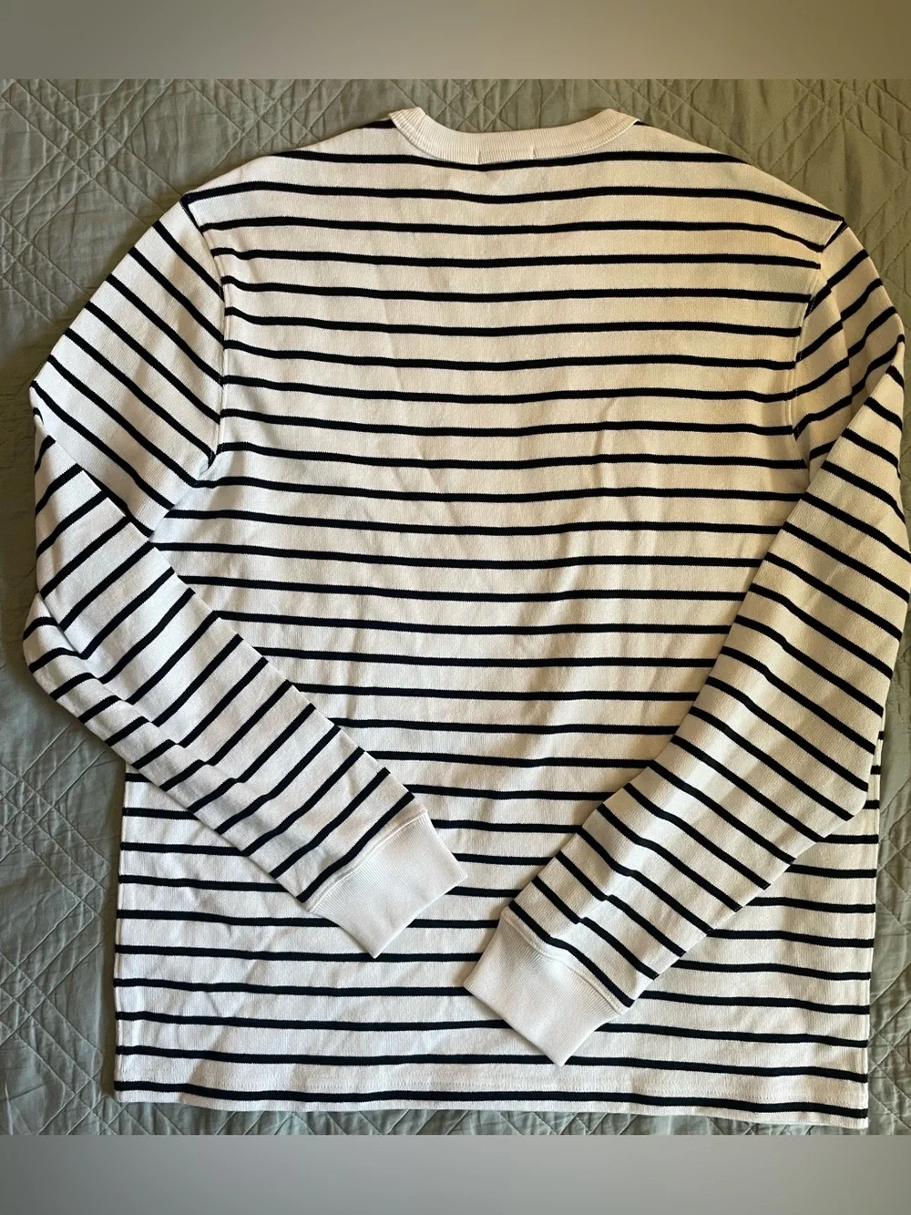 J. CREW Long-sleeve crewneck in striped maritime jersey Size L $98 NWT CR195
